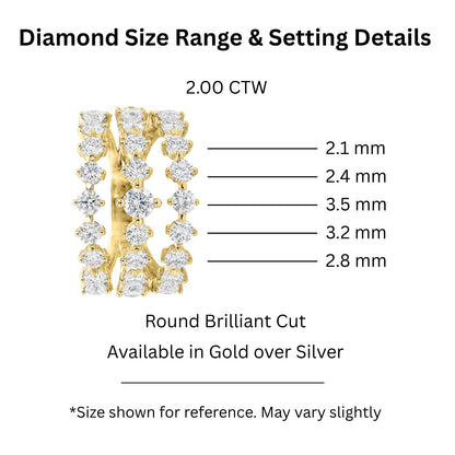 2 ct. T.W. Lab-Grown Diamond Round Statement Engagement Ring in Sterling Silver or 14K Gold over Silver