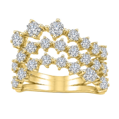 3 ct. T.W. Lab-Grown Diamond Round Statement Engagement Ring in Sterling Silver or 14K Gold over Silver