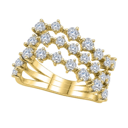 3 ct. T.W. Lab-Grown Diamond Round Statement Engagement Ring in Sterling Silver or 14K Gold over Silver