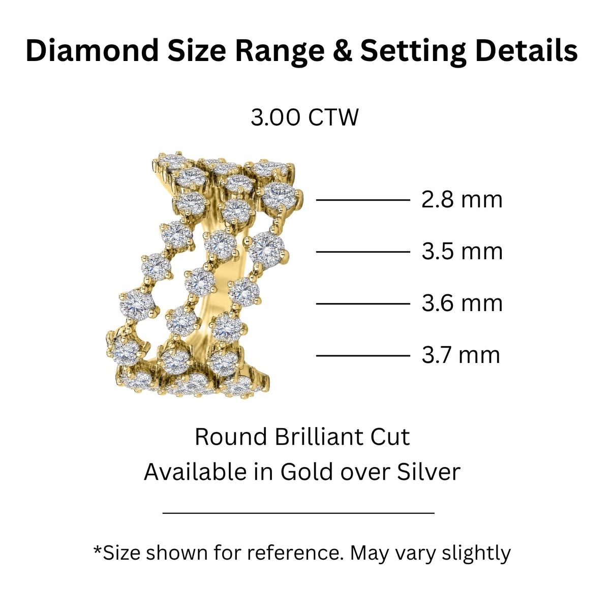 3 ct. T.W. Lab-Grown Diamond Round Statement Engagement Ring in Sterling Silver or 14K Gold over Silver