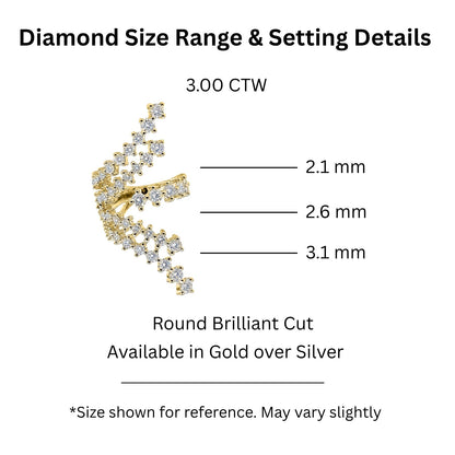 3 ct. T.W. Lab-Grown Diamond Round Statement Engagement Ring in Sterling Silver or 14K Gold over Silver