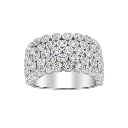 3 ct. T.W. Lab-Grown Diamond Round Statement Engagement Ring in Sterling Silver