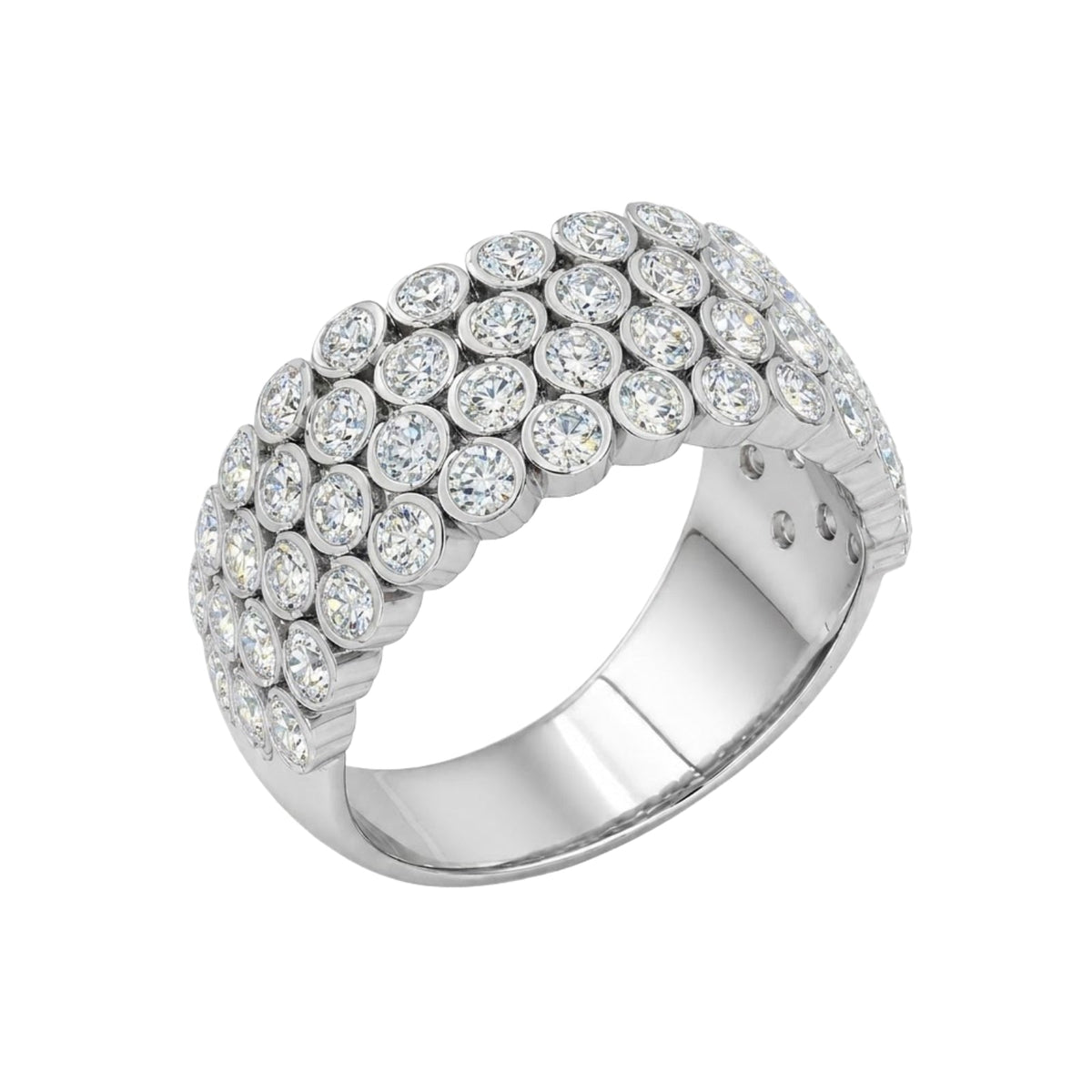 3 ct. T.W. Lab-Grown Diamond Round Statement Engagement Ring in Sterling Silver