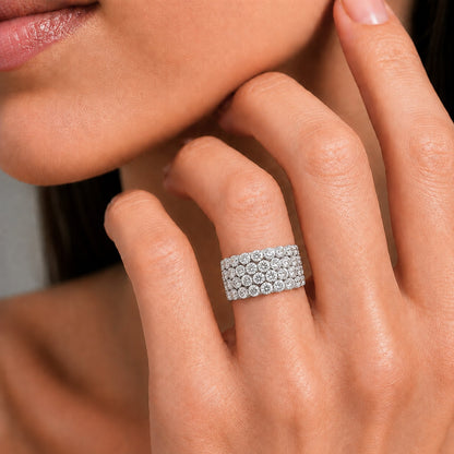 3 ct. T.W. Lab-Grown Diamond Round Statement Engagement Ring in Sterling Silver