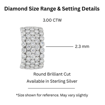 3 ct. T.W. Lab-Grown Diamond Round Statement Engagement Ring in Sterling Silver