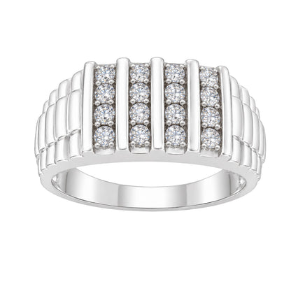 1 ct. T.W. Lab-Grown Diamond Round Engagement Ring in Sterling Silver or 14K Gold over Silver