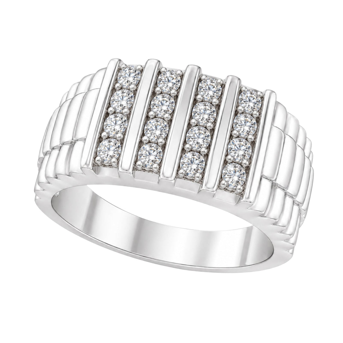 1 ct. T.W. Lab-Grown Diamond Round Engagement Ring in Sterling Silver or 14K Gold over Silver