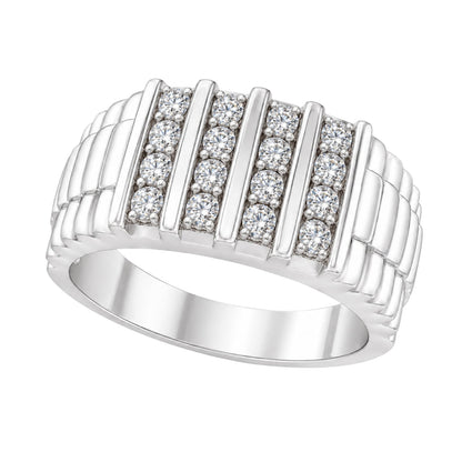 1 ct. T.W. Lab-Grown Diamond Round Engagement Ring in Sterling Silver or 14K Gold over Silver