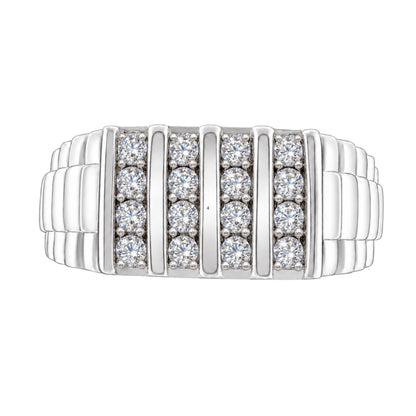 1 ct. T.W. Lab-Grown Diamond Round Engagement Ring in Sterling Silver or 14K Gold over Silver