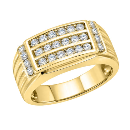 1 ct. T.W. Lab-Grown Diamond Round Engagement Ring in Sterling Silver or 14K Gold over Silver