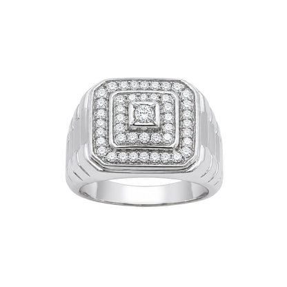 1 ct. T.W. Lab-Grown Diamond Round Engagement Ring in Sterling Silver or 14K Gold over Silver