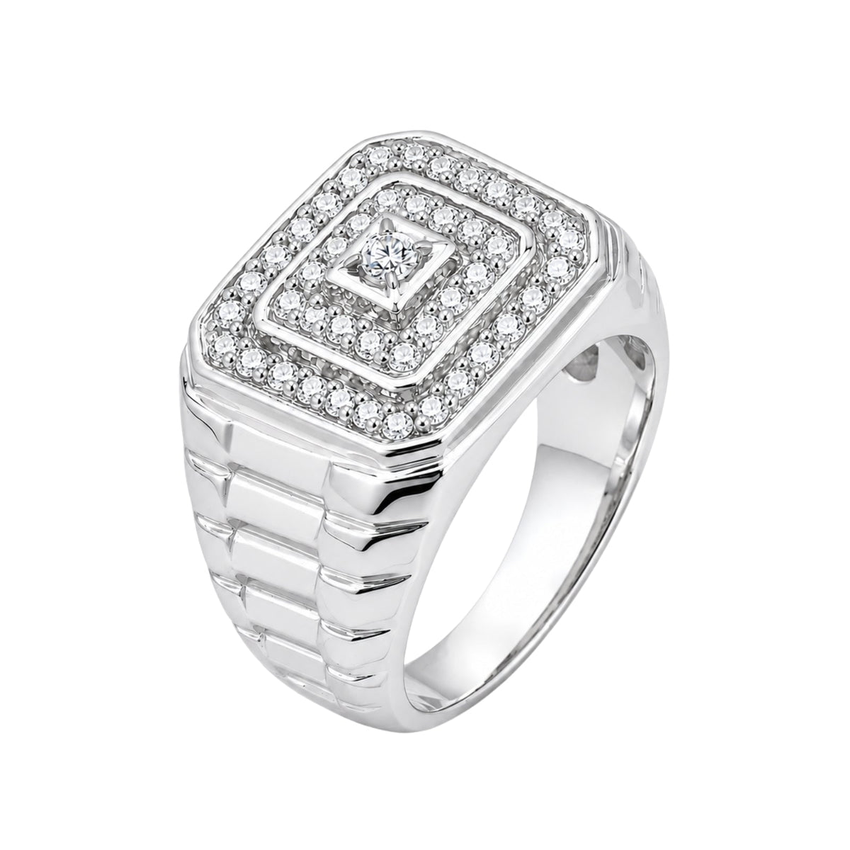 1 ct. T.W. Lab-Grown Diamond Round Engagement Ring in Sterling Silver or 14K Gold over Silver