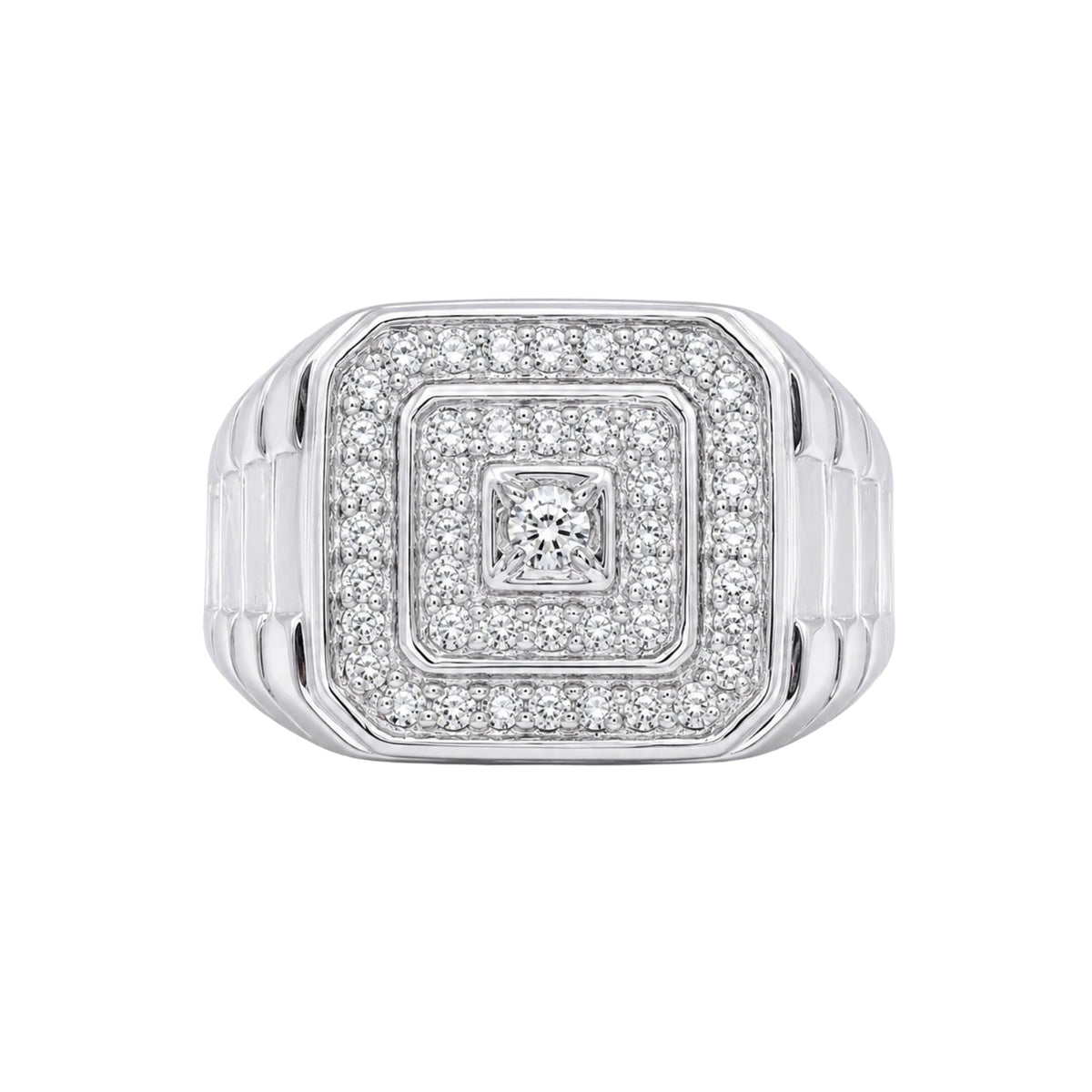 1 ct. T.W. Lab-Grown Diamond Round Engagement Ring in Sterling Silver or 14K Gold over Silver