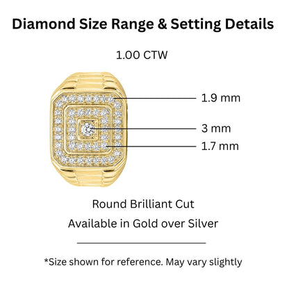 1 ct. T.W. Lab-Grown Diamond Round Engagement Ring in Sterling Silver or 14K Gold over Silver