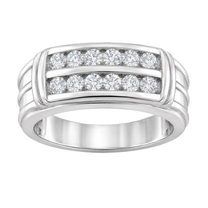 1 ct. T.W. Lab-Grown Diamond Round Engagement Ring in Sterling Silver or 14K Gold over Silver