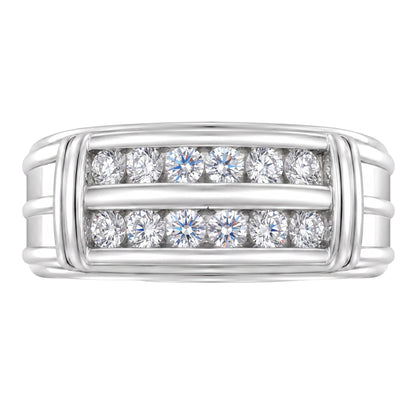1 ct. T.W. Lab-Grown Diamond Round Engagement Ring in Sterling Silver or 14K Gold over Silver