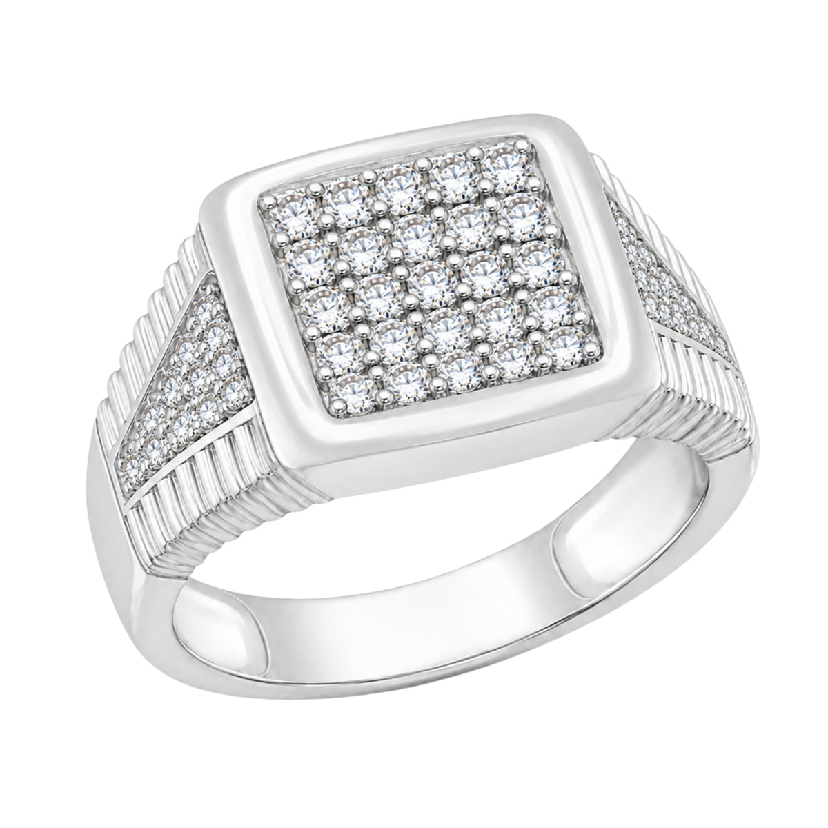 1 ct. T.W. Lab-Grown Diamond Round Engagement Ring in Sterling Silver or 14K Gold over Silver
