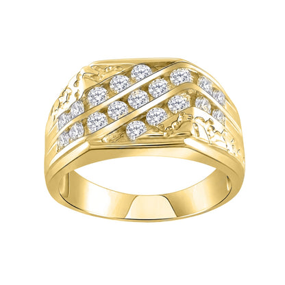 1 ct. T.W. Lab-Grown Diamond Round Engagement Ring in Sterling Silver or 14K Gold over Silver