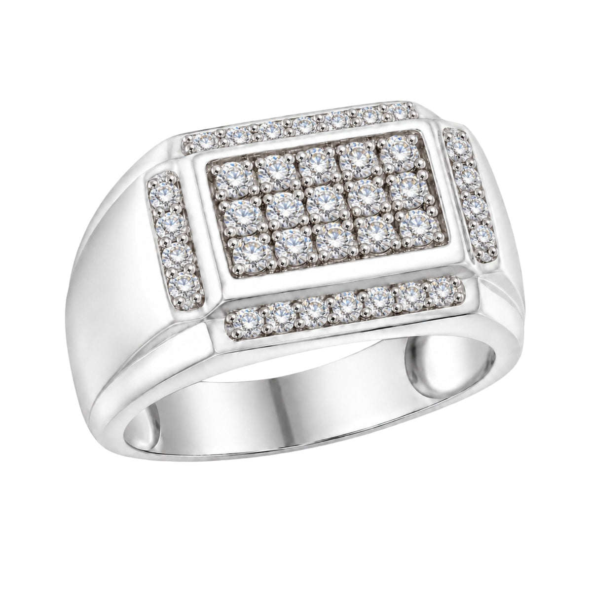 1 ct. T.W. Lab-Grown Diamond Round Engagement Ring in Sterling Silver or 14K Gold over Silver