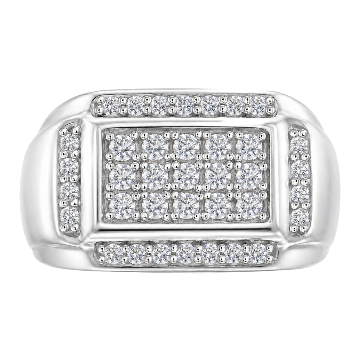 1 ct. T.W. Lab-Grown Diamond Round Engagement Ring in Sterling Silver or 14K Gold over Silver