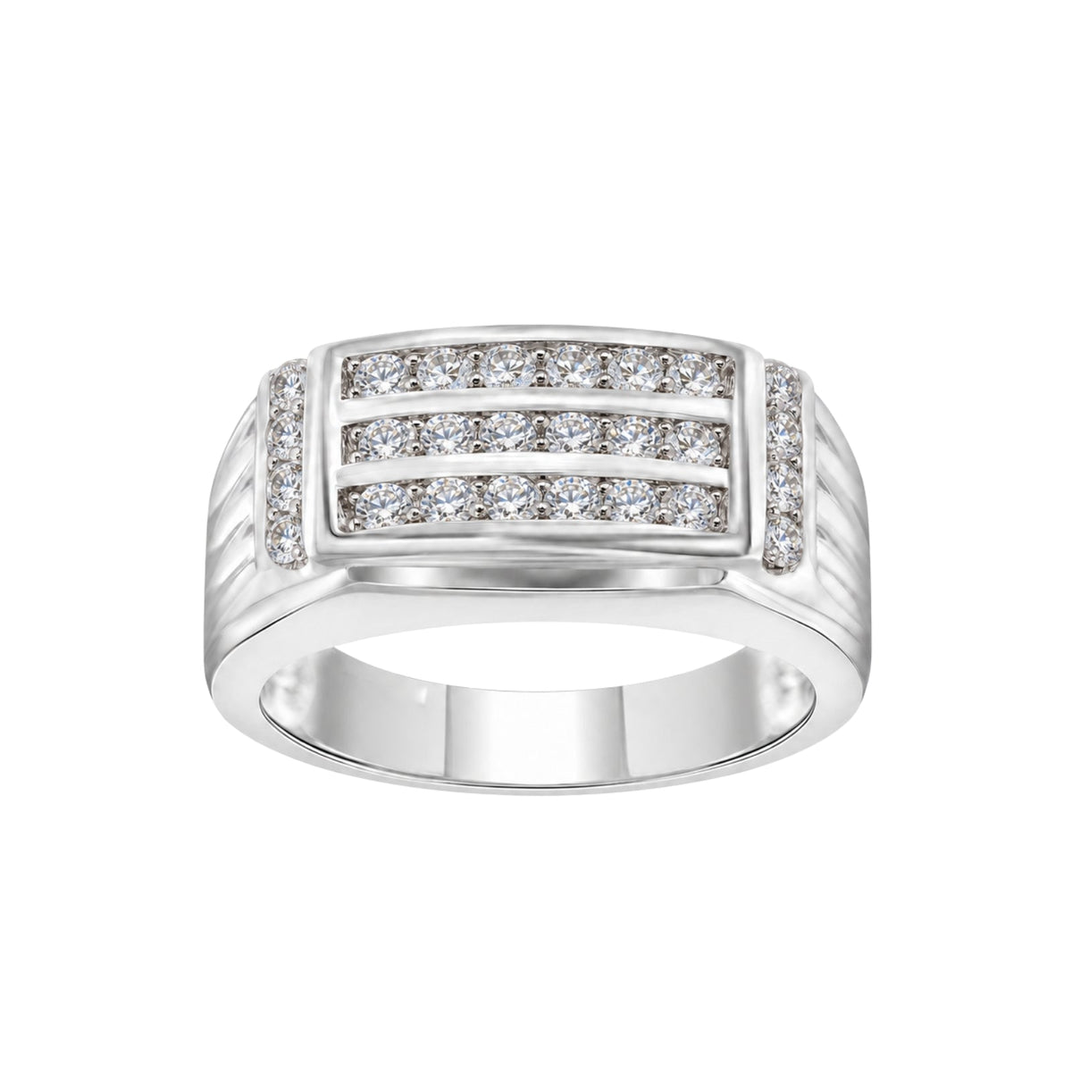 1 ct. T.W. Lab-Grown Diamond Round Engagement Ring in Sterling Silver or 14K Gold over Silver