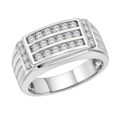 1 ct. T.W. Lab-Grown Diamond Round Engagement Ring in Sterling Silver or 14K Gold over Silver