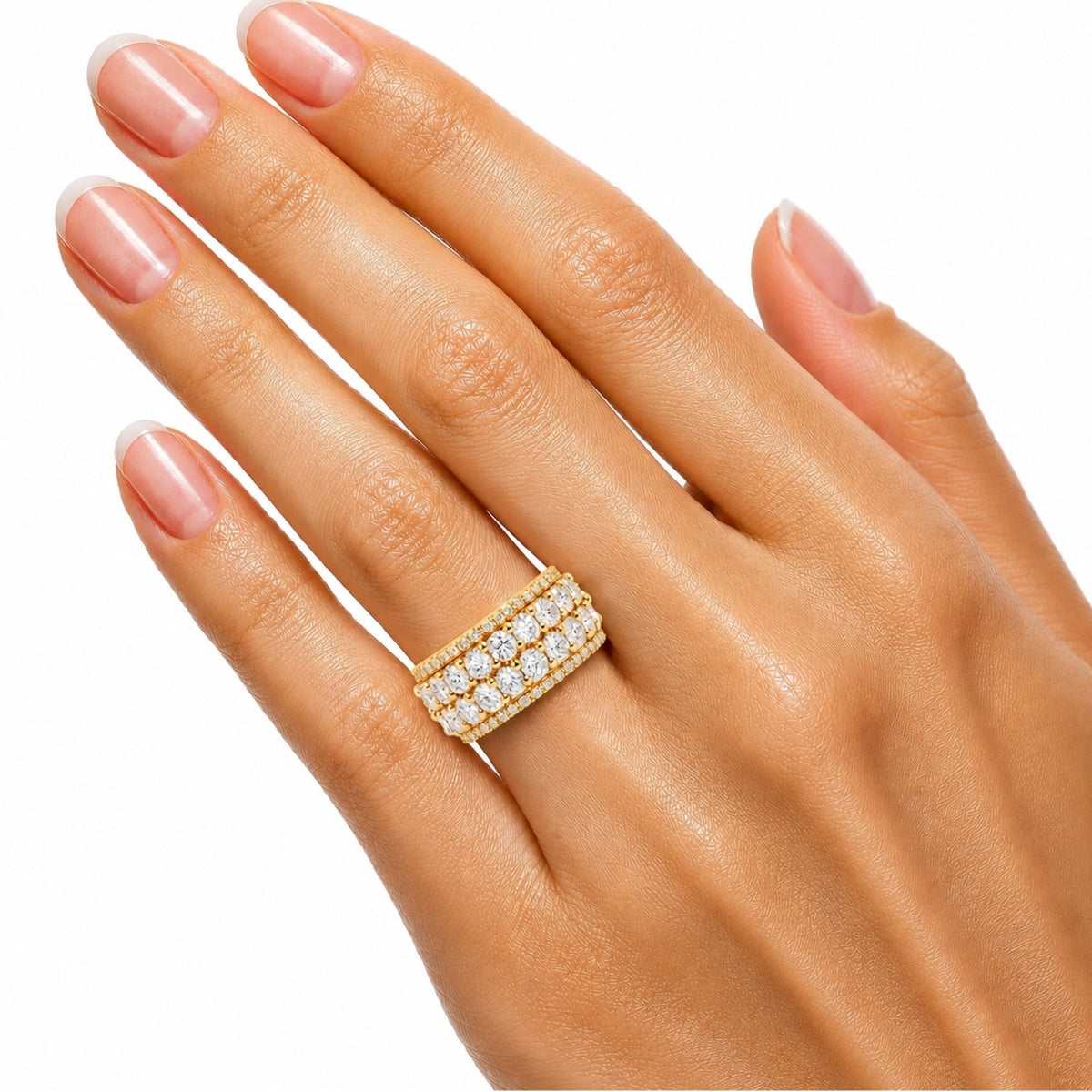 3 ct. T.W. Lab-Grown Diamond Round Statement Engagement Ring in Sterling Silver or 14K Gold over Silver