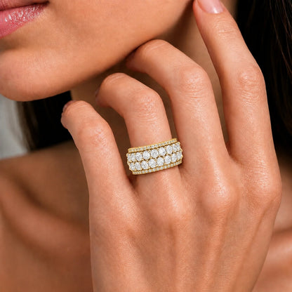 3 ct. T.W. Lab-Grown Diamond Round Statement Engagement Ring in Sterling Silver or 14K Gold over Silver