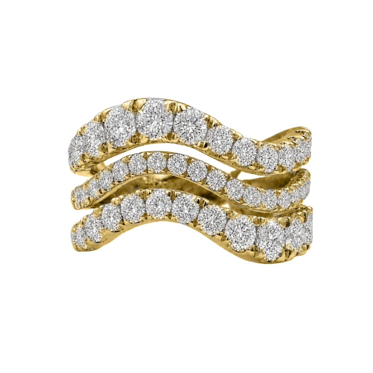 3 ct. T.W. Lab-Grown Diamond Round Statement Engagement Ring in Sterling Silver or 14K Gold over Silver