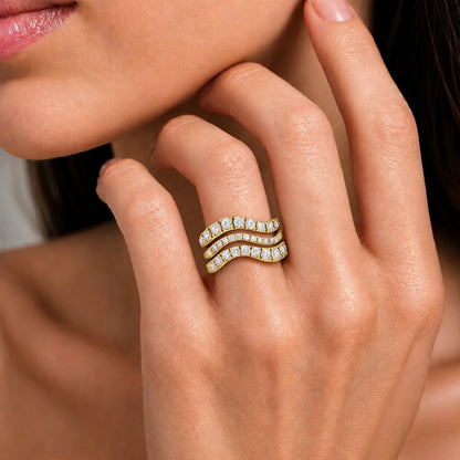 3 ct. T.W. Lab-Grown Diamond Round Statement Engagement Ring in Sterling Silver or 14K Gold over Silver