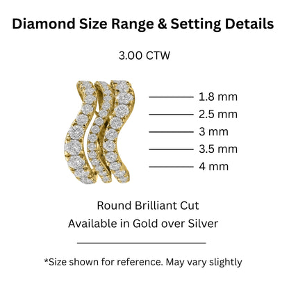 3 ct. T.W. Lab-Grown Diamond Round Statement Engagement Ring in Sterling Silver or 14K Gold over Silver