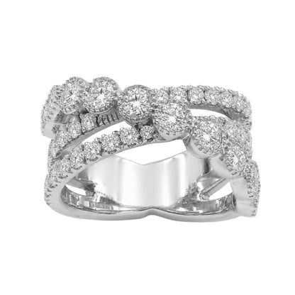 2 ct. T.W. Lab-Grown Diamond Round Statement Engagement Ring in Sterling Silver or 14K Gold over Silver