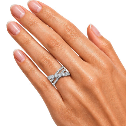 2 ct. T.W. Lab-Grown Diamond Round Statement Engagement Ring in Sterling Silver or 14K Gold over Silver