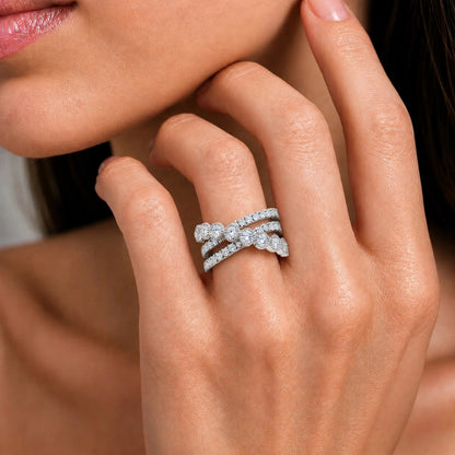 2 ct. T.W. Lab-Grown Diamond Round Statement Engagement Ring in Sterling Silver or 14K Gold over Silver