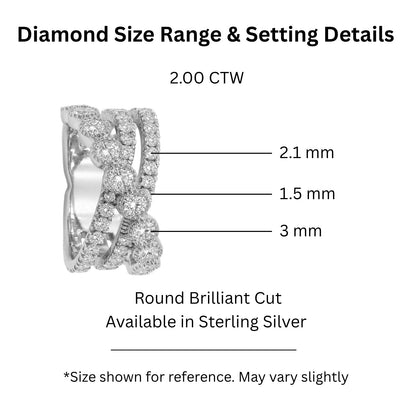 2 ct. T.W. Lab-Grown Diamond Round Statement Engagement Ring in Sterling Silver or 14K Gold over Silver