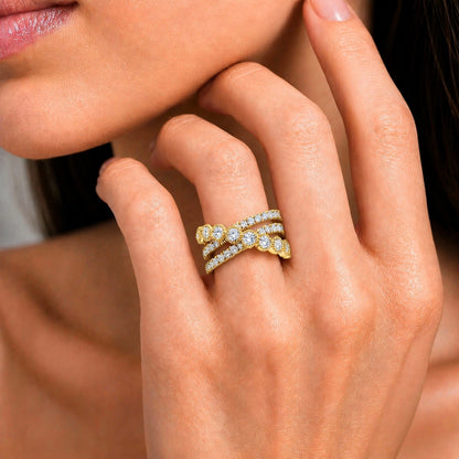 2 ct. T.W. Lab-Grown Diamond Round Statement Engagement Ring in Sterling Silver or 14K Gold over Silver