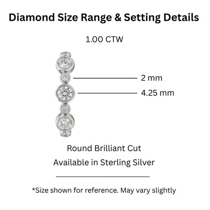 1 ct. T.W. Lab-Grown Diamond Round Statement Engagement Ring in Sterling Silver or 14K Gold over Silver