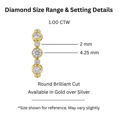 1 ct. T.W. Lab-Grown Diamond Round Statement Engagement Ring in Sterling Silver or 14K Gold over Silver