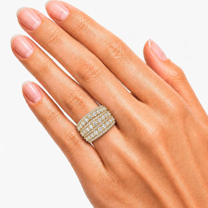 3 ct. T.W. Lab-Grown Diamond Round Statement Engagement Ring in Sterling Silver or 14K Gold over Silver