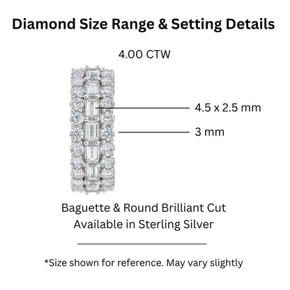4.1 ct. T.W. Lab-Grown Diamond Round Band Wedding Ring in Sterling Silver or 14K Gold over Silver