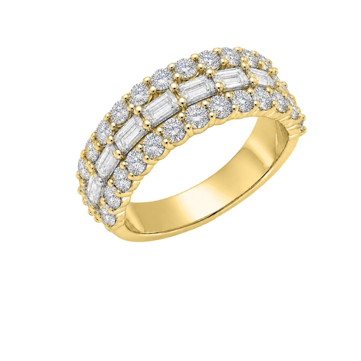 4.1 ct. T.W. Lab-Grown Diamond Round Band Wedding Ring in Sterling Silver or 14K Gold over Silver