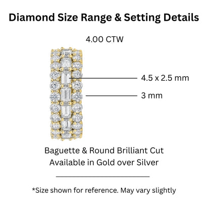 4.1 ct. T.W. Lab-Grown Diamond Round Band Wedding Ring in Sterling Silver or 14K Gold over Silver