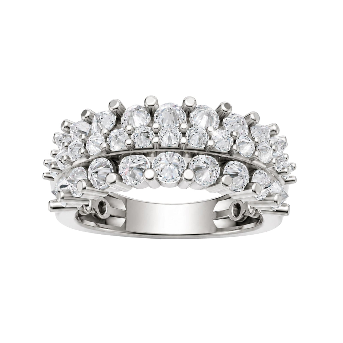 2 ct. T.W. Lab-Grown Diamond Round Band Wedding Ring in Sterling Silver
