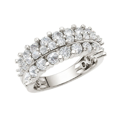 2 ct. T.W. Lab-Grown Diamond Round Band Wedding Ring in Sterling Silver