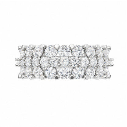2 ct. T.W. Lab-Grown Diamond Round Band Wedding Ring in Sterling Silver