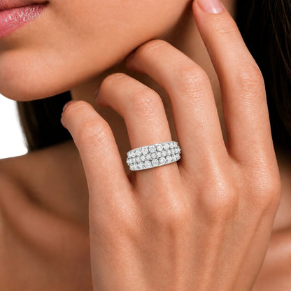 2 ct. T.W. Lab-Grown Diamond Round Band Wedding Ring in Sterling Silver