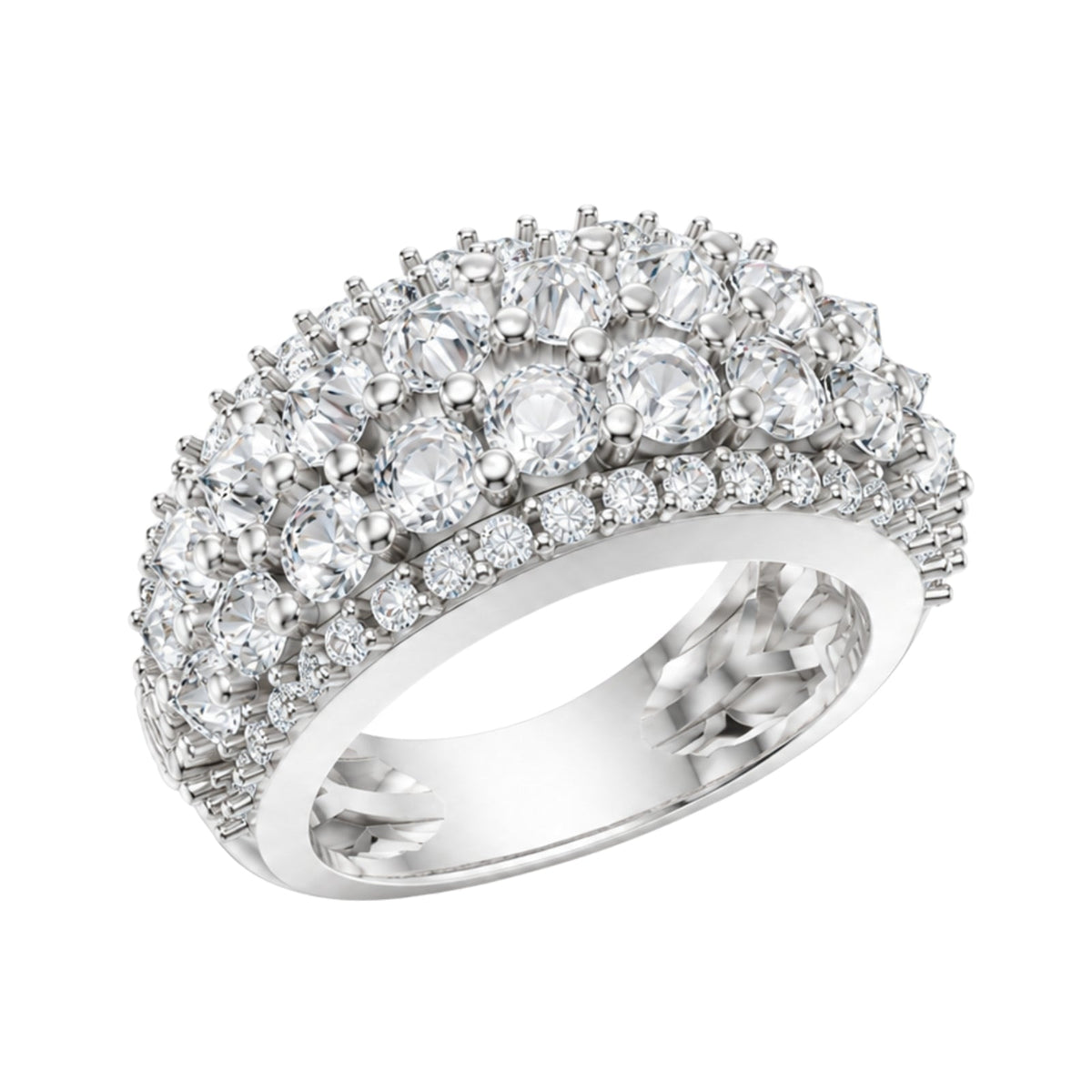 3 ct. T.W. Lab-Grown Diamond Round Band Wedding Ring in Sterling Silver