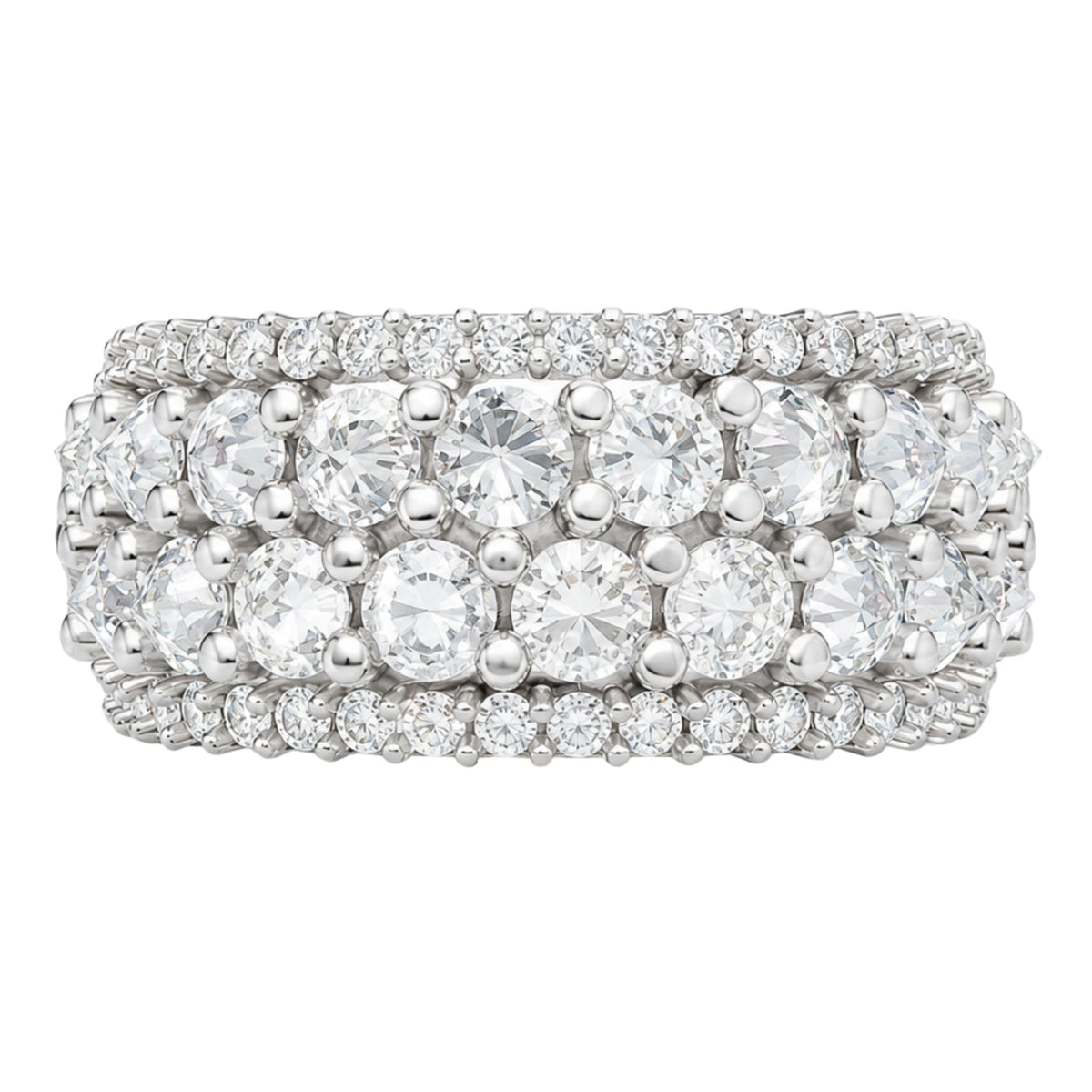 3 ct. T.W. Lab-Grown Diamond Round Band Wedding Ring in Sterling Silver