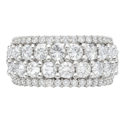 3 ct. T.W. Lab-Grown Diamond Round Band Wedding Ring in Sterling Silver