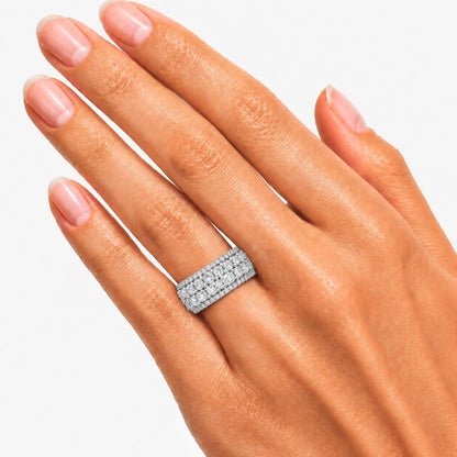 3 ct. T.W. Lab-Grown Diamond Round Band Wedding Ring in Sterling Silver